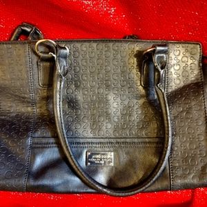 Guess, Black Leather, Shoulder Bag